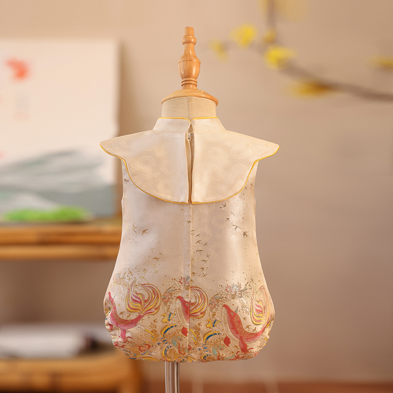 Children's summer bodysuit girl's, thin dress, Chinese style, special occasion clothing 5