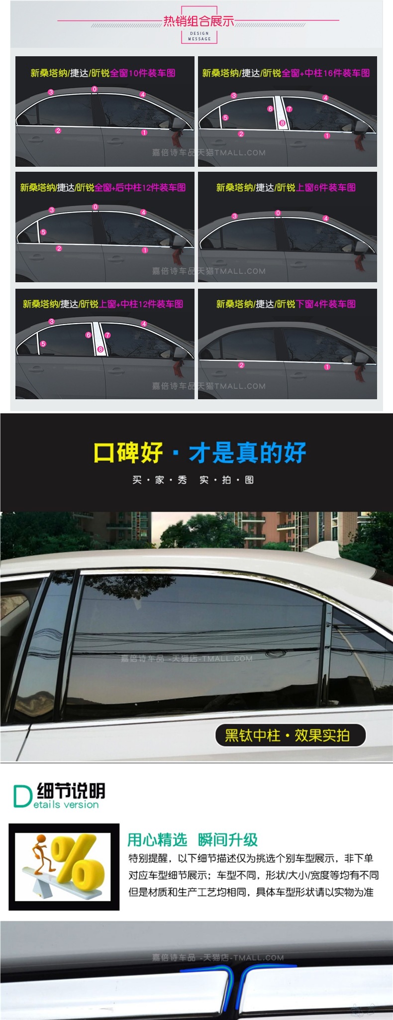 Specially Used for 13/25 Jetta Va3 New Santana Window Trim Strips Xinrui Modified Door and Window Frame Bright Strips