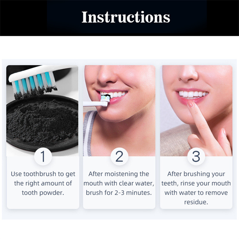 Crazylife Black Carbon Bamboo Charcoal Powder Natural Activated Tooth Cleanser 200g 1_voghion.com