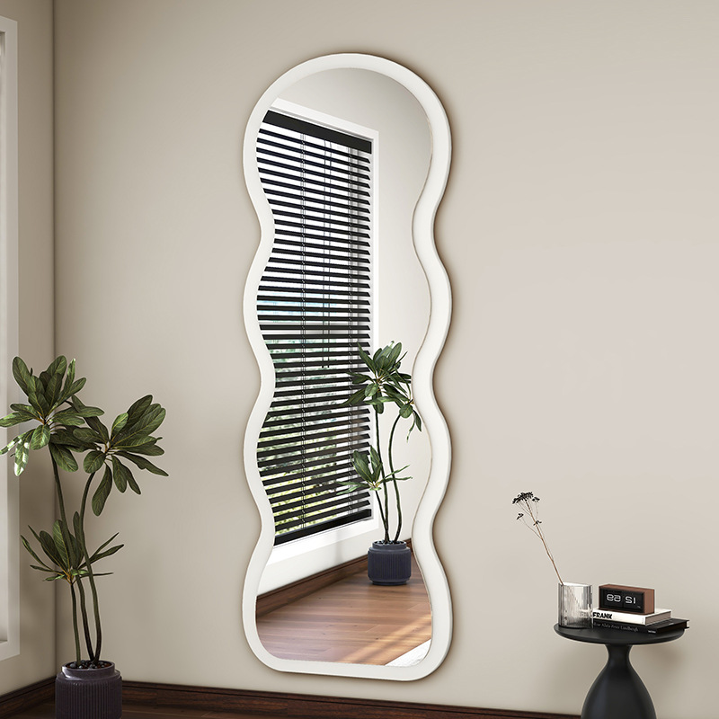 Espejo de cuerpo entero de onda red, espejo de suelo doméstico de alto nivel, espejo de vestir de onda de pared, espejo de prueba de dormitorio image 4