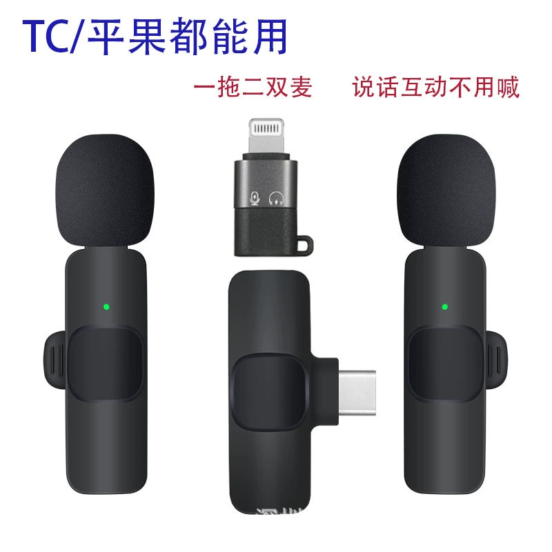 Трансграничный беспроводной петличный микрофон один перетащите два двойных микрофона радио шумоподавление открытый интервью конференц-микрофон живое видео