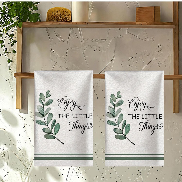Printed Kitchen Towel, Absorbent Dishcloth, Wear-Resistant Towel, Household Cleaning Cloth, Table Wiping Cloth, Scouring Pad