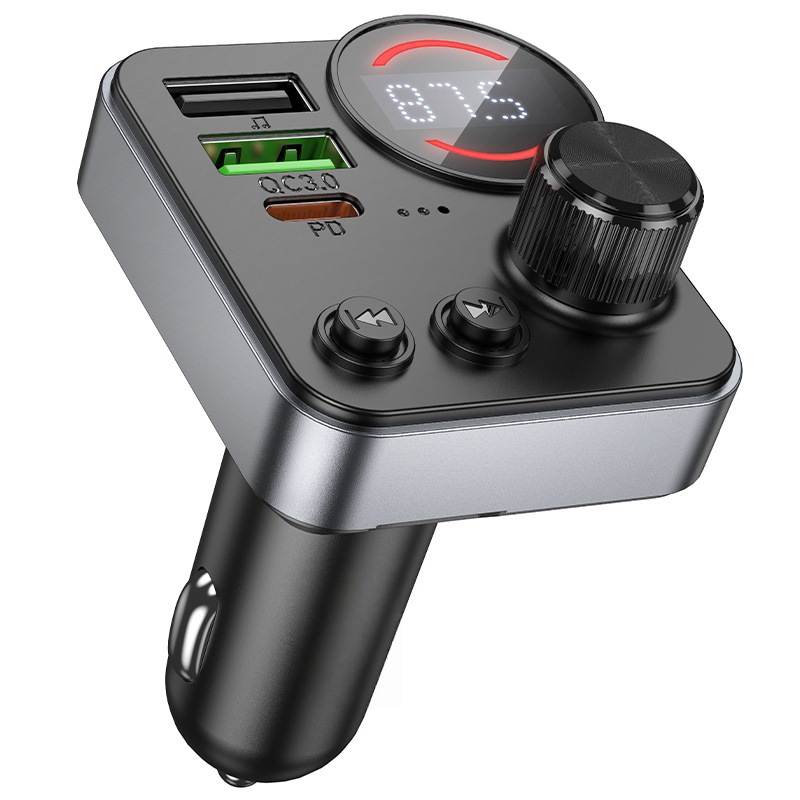 E86 Daler 48W Dual-Port Pd30W+Qc3.0 Car Bluetooth Fm Transmitter Supports USB Flash Drive and Tf Card Playback