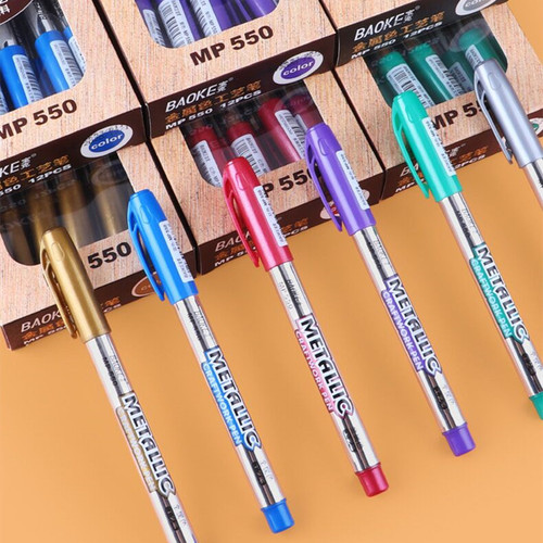 Bock MP550 Metal Color Craft Pen, Silver and Gold Marking Pen, Sign-in and Signature Pen, Greeting Card and Album Metal Pen