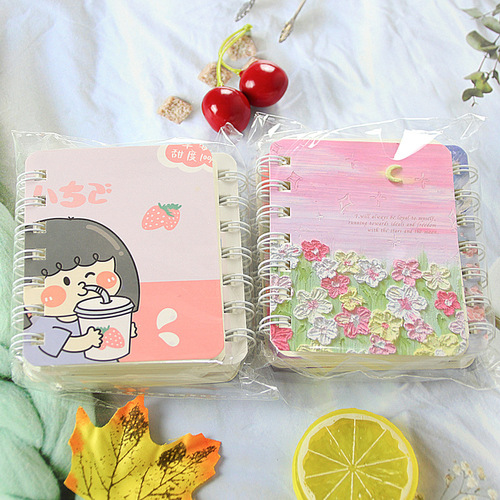 A7 Side-flip Coiled Notebook, Minimalist Loose-leaf Student Pocket Small Notebook, Cute Student Small Notebook, Fresh and Trendy Notepad Stationery