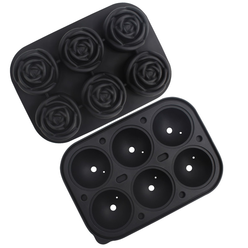 Whisky transfronterizo de dibujos animados rejilla de hielo de silicona molde de hielo con tapa molde de hielo para hockey sobre hielo caja de almacenamiento de hielo para el hogar en stock