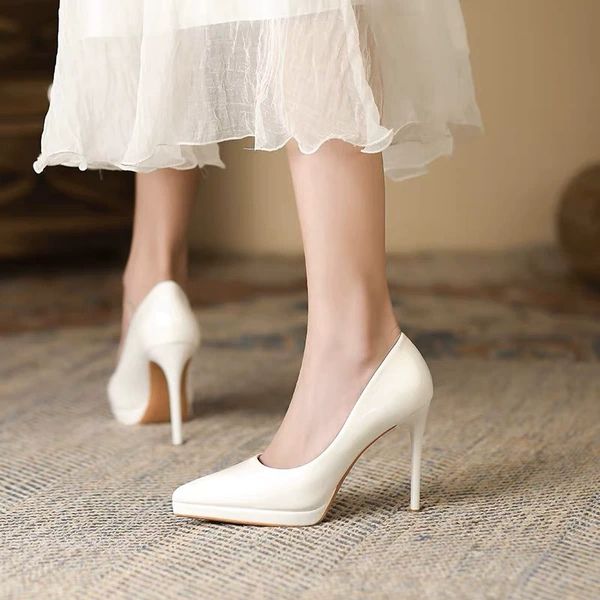 White (patent leather) 11CM