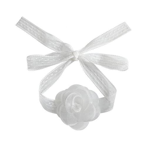 New Style Korean White Lace 3D Camellia Flower Ribbon Hairband, Elegant Choker Necklace, Vintage Hair Accessory