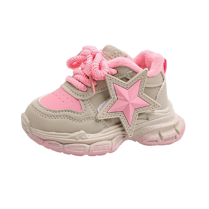 Zapatos deportivos para niños con suela ligera de invierno, edición coreana, dos zapatos de algodón para niños y niñas de 1 a 6 años_voghion.com