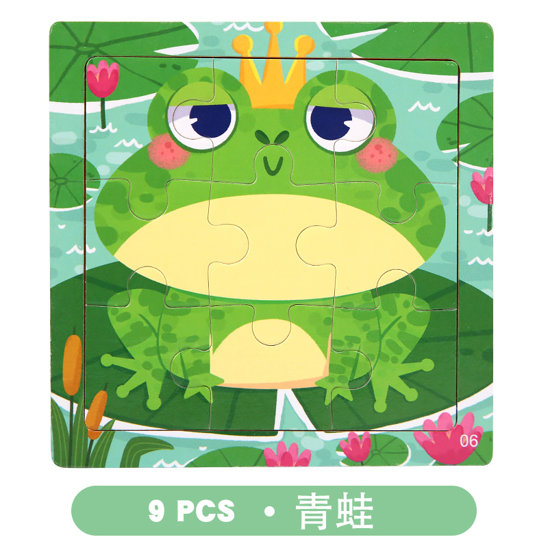 Rompecabezas de madera transfronterizo para niños juguetes educativos jardín de infantes educación temprana 9 piezas rompecabezas 3-6 rompecabezas de color cognitivo para bebés