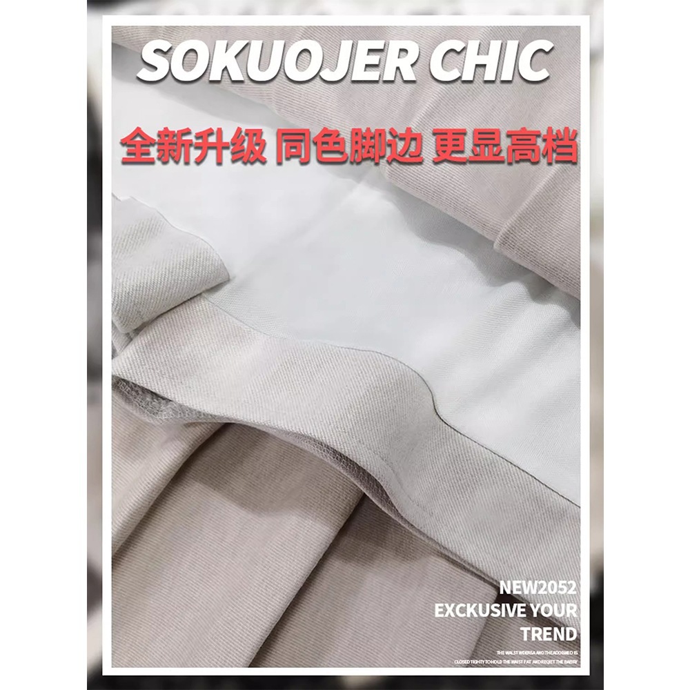 杏色毛呢百褶裙女2025新款秋冬学生半裙高腰显瘦a字裙小个子短裙