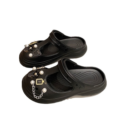 New EVA children's slippers, summer cute cartoon DIY slippers, soft-soled parent-child garden shoes, small and medium-sized children's hole-in-the-wall shoes