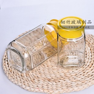 Factory supply octagonal honey bottle 1kg 2kg pickle glass bottle chili sauce glass jar food packaging bottle