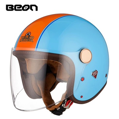 Motosiklet kaskı (dəbilqə), BEON Motorcycle Safety Helmet for - bright-blueorange-blue-m