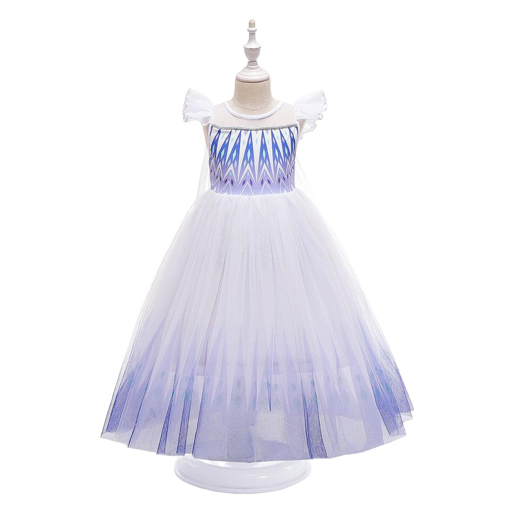 Vestido DE LOS NIÑOS congelados volando manga encaje gradiente volantes mullido princesa vestido Cosplay traje image 1