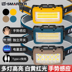 クロスボーダー新型ledミニ多機能手を振って感応ヘッドにライトをつけます。