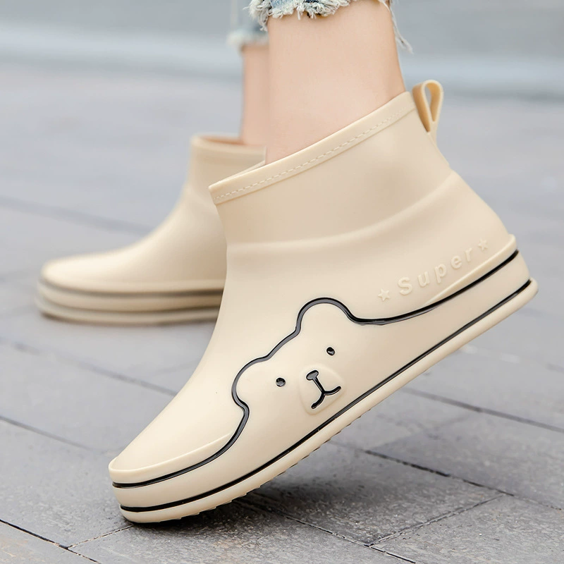 Симпатичные модные резиновые сапоги с героями мультфильмов, женские летние новые популярные в Интернете супер горячие непромокаемые Нескользящие резиновые сапоги на толстой подошве, модные