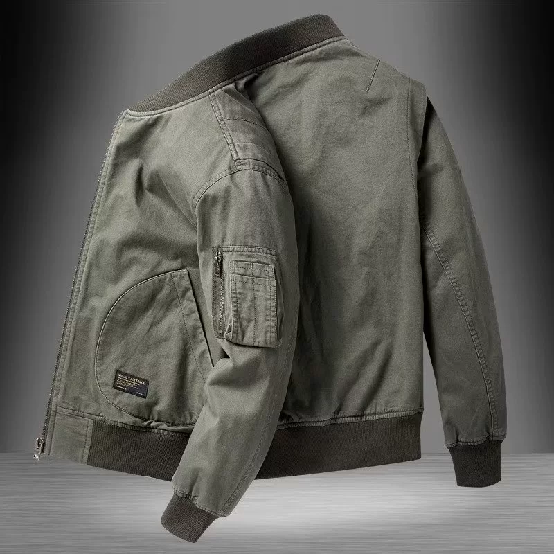 Бейсбольная куртка unisex, японский ретро стиль, демисезонная тонкая оверсайз, молния и вязаные манжеты