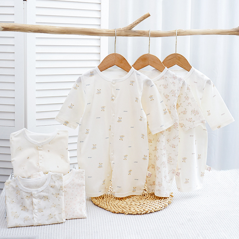Baby 3/4 Sleeve Onesie Summer New Style Class A Lightweight Cute Baby Outerwear Stylish Romper Air Conditioning Suit