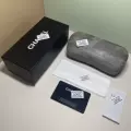 Chanel-style gray eyeglass case