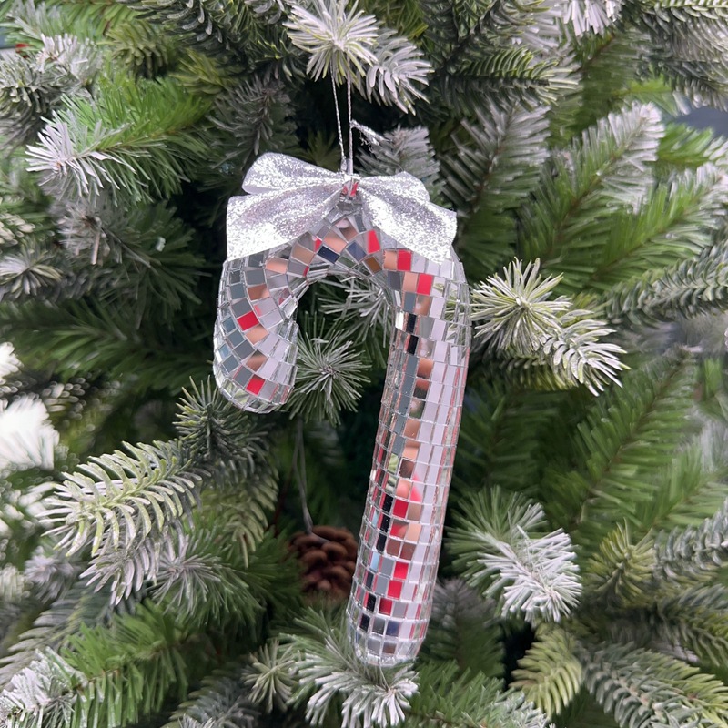 Navidad transfronteriza espuma discoteca espejo muletas decoración colgante árbol de Navidad colgante decoración de vidrio fábrica al por mayor