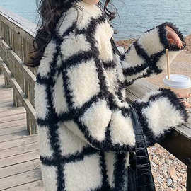 服皮外套女2021冬季新款毛毛感机车皮毛一体羊羔毛大衣