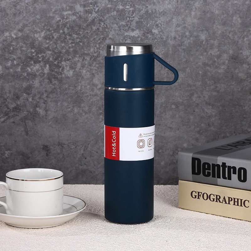 Juego de tazas de vacío de acero inoxidable 304 transfronterizo, una taza, tres cubiertas, doble capa, taza portátil de negocios, juego de tazas de regalo de oficina