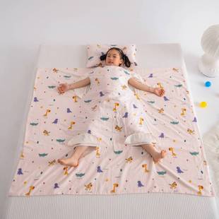 2025 New Type a Cotton Gauze Sleeping Bag Baby Thin Summer Baby Kidsren Spring & Fall Anti-Kick Quilt Artifact