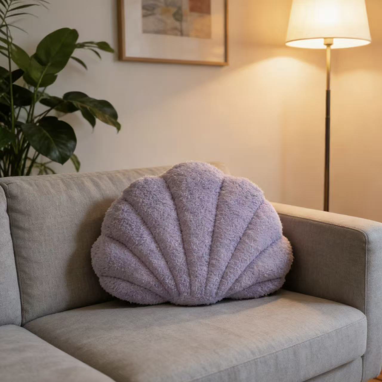 Zhang Yixing's Same Style Plush Shell-Shaped Pillow for Home Aquarium Decoration, Sofa Office Marine Animal Pillow