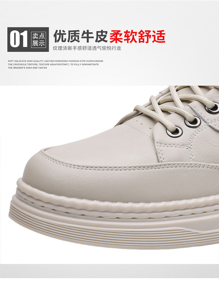 Giày da nam sneaker cổ thấp khâu chỉ thủ công, đế bằng, dây buộc phía trước — Màu nâu, Màu trắng, màu đen chi tiết 11