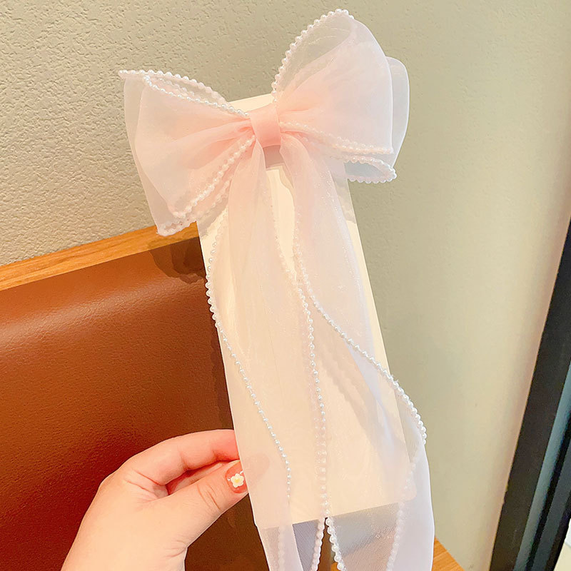 子供用ヘアピンかわいい女の子レインボー蝶結び編み髪飾りポニーテールリボン女の子ヘアアクセサリー|undefined