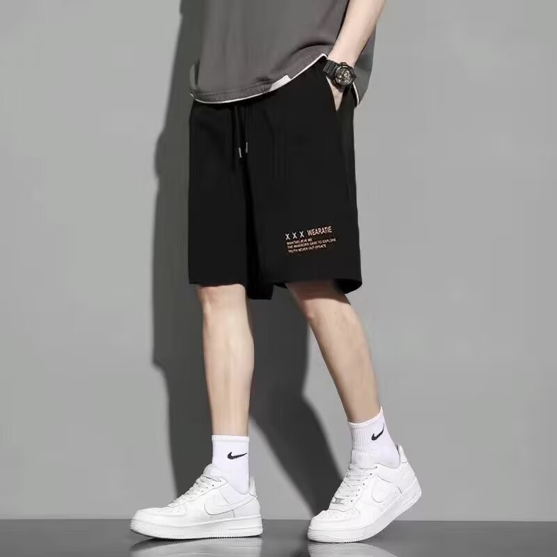 Pantalones Cortos Deportivos Casuales de Poliéster Holgado para Uso Diario