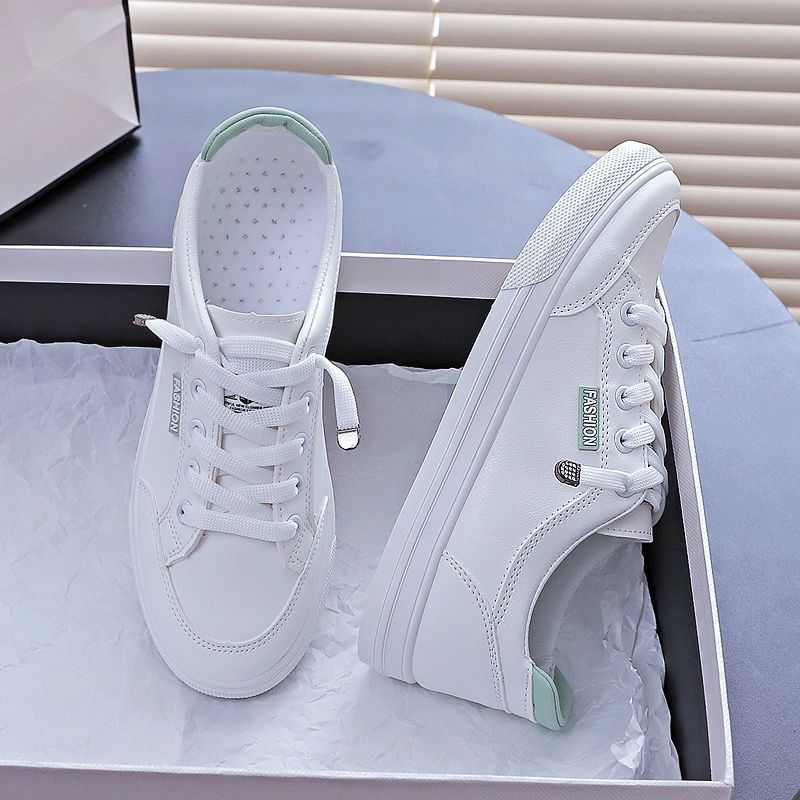 Pequeños zapatos blancos para mujeres con suela plana de un pie con zapatos para hombres de goma 2026 primavera y otoño nuevos zapatos para mujeres embarazadas con suela blanda zapatos de cuero versátiles