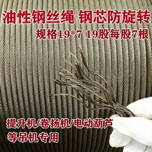 19*7多股防旋转钢丝绳钢芯提升机吊机微型电动葫芦塔吊起重钢丝绳
