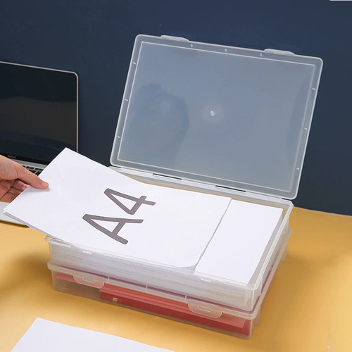 文件收纳盒 桌面办公试卷收纳家用证件收纳盒透明资料整理档案盒