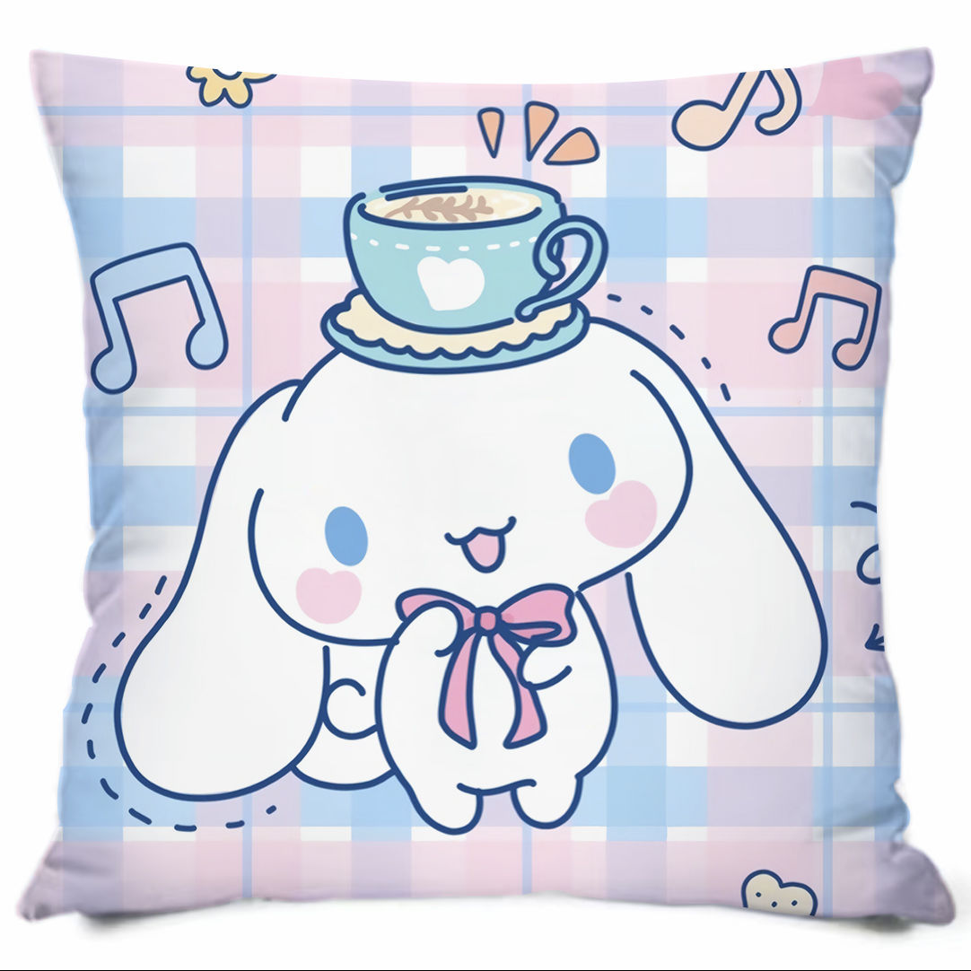Almohada con estampado de dibujos animados de Sanrio, linda almohada de sofá para dormitorio, cojín de cabecera, cojín de asiento con soporte lumbar para coche