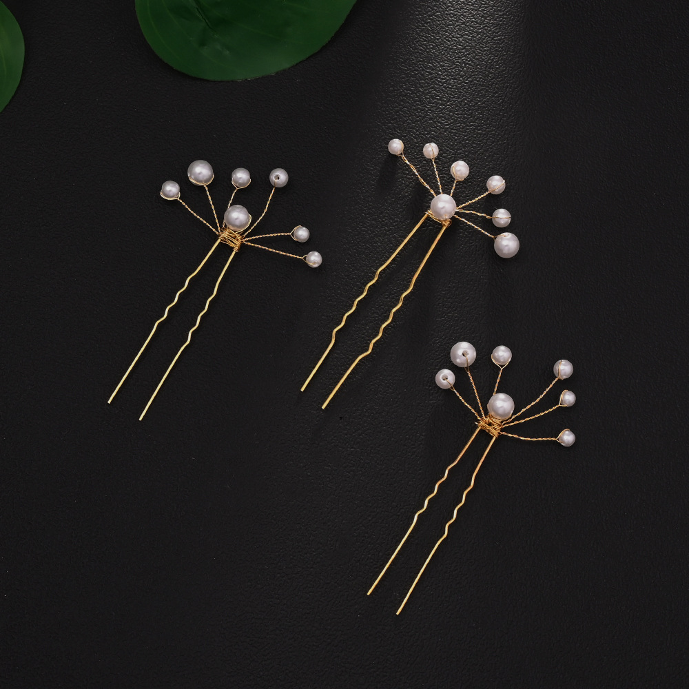 Amazon flor de perla caliente temperamento cabello de novia joyería de cabello simple accesorios para mujer headwear