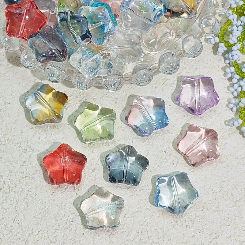 Glass Star-Shaped Hairpin, Star-Shaped Beads, DIY Handmade Ancient-Style Bracelet and Necklace Materials, Accessories Glass Star-Shaped Hairpin, Star-Shaped Beads, DIY Handmade Ancient-Style Bracelet and Necklace Materials, Accessories