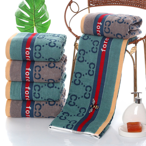 Wholesale long-staple cotton bath towel, adult gift large bath towel, soft, water-absorbent, thickened, jacquard-dyed, lint-free bath towel