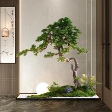 新中式仿真松树大型迎客松室内楼梯下摆件造景装饰假树绿植造景
