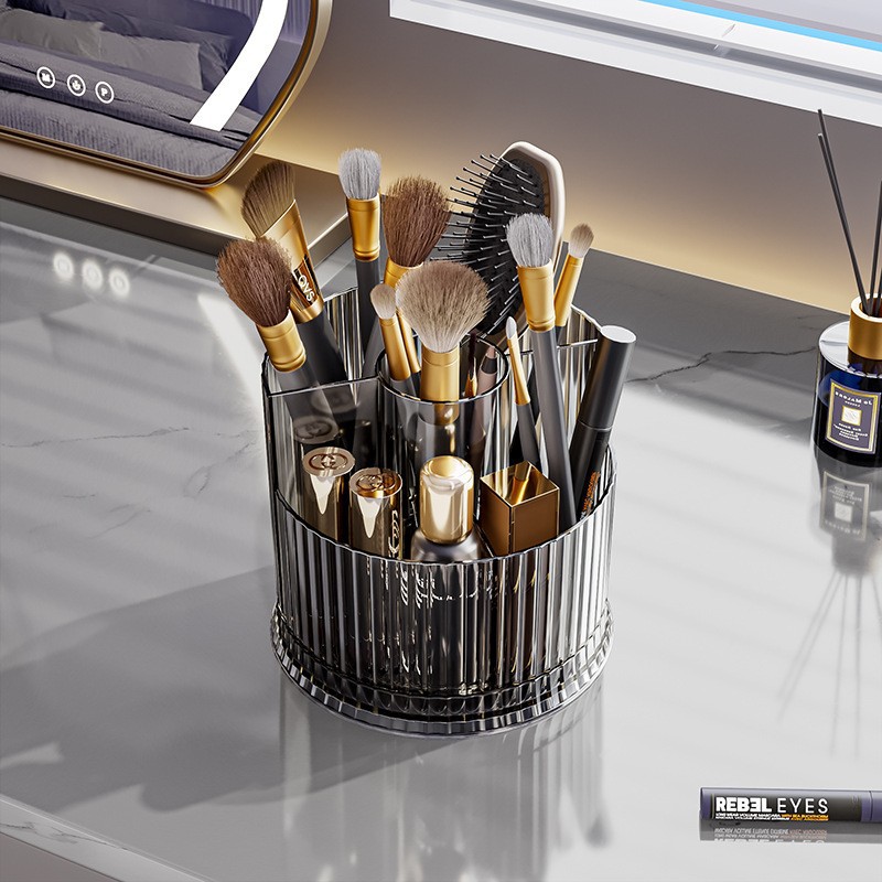 Caja de almacenamiento de cosméticos giratoria, estante de escritorio de alta calidad, caja de almacenamiento transparente de perfumes de gran capacidad para productos de cuidado de la piel