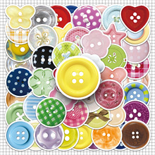 50张纽扣可爱彩绘涂鸦清新个性高颜值贴纸滑板车水杯桌面装饰贴纸