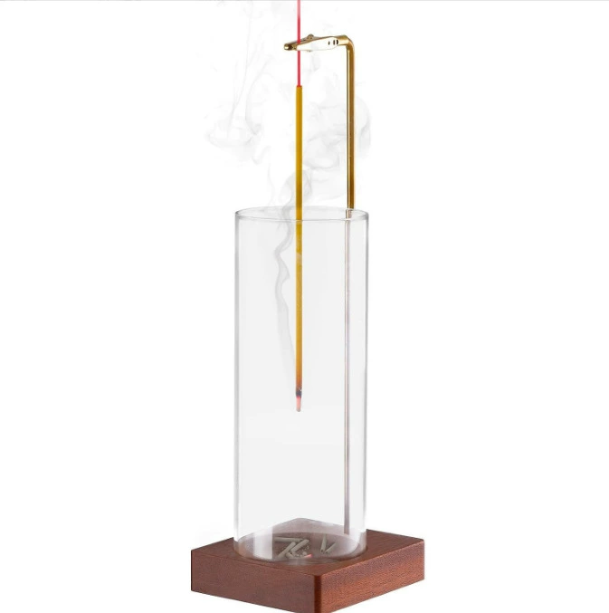 Перевернутая подставка для благовоний деревянный диффузор для благовоний перевернутая курильница со стеклянным коллектором золы проточная курильница деревянная вставка для благовоний с основанием