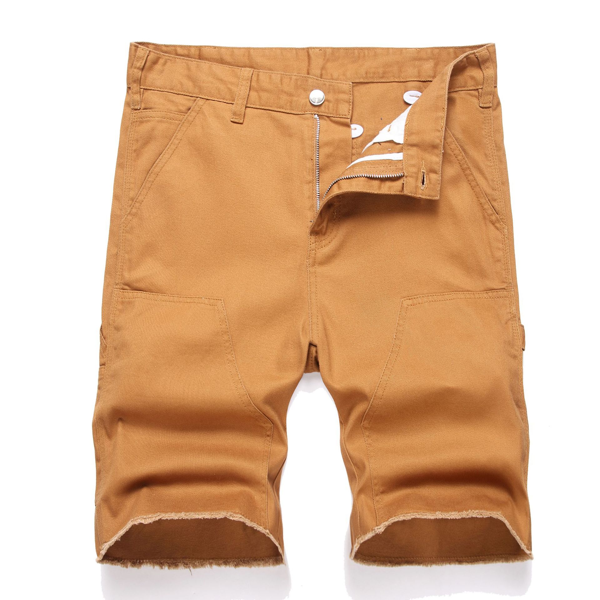 Short en jean homme coupe droite décontracté et polyvalent_voghion.com