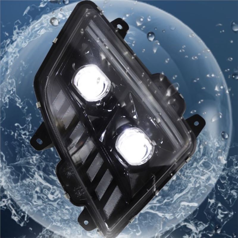 Es adecuado para liberar JH6 reformar el conjunto del faro LED de doble lente de dos cerca de cuatro lejos a prueba de polvo del faro de barra delantera súper brillante