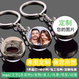图片定制钥匙扣 明星宠物家人情侣logo文字景点 项链手镯耳环挂饰