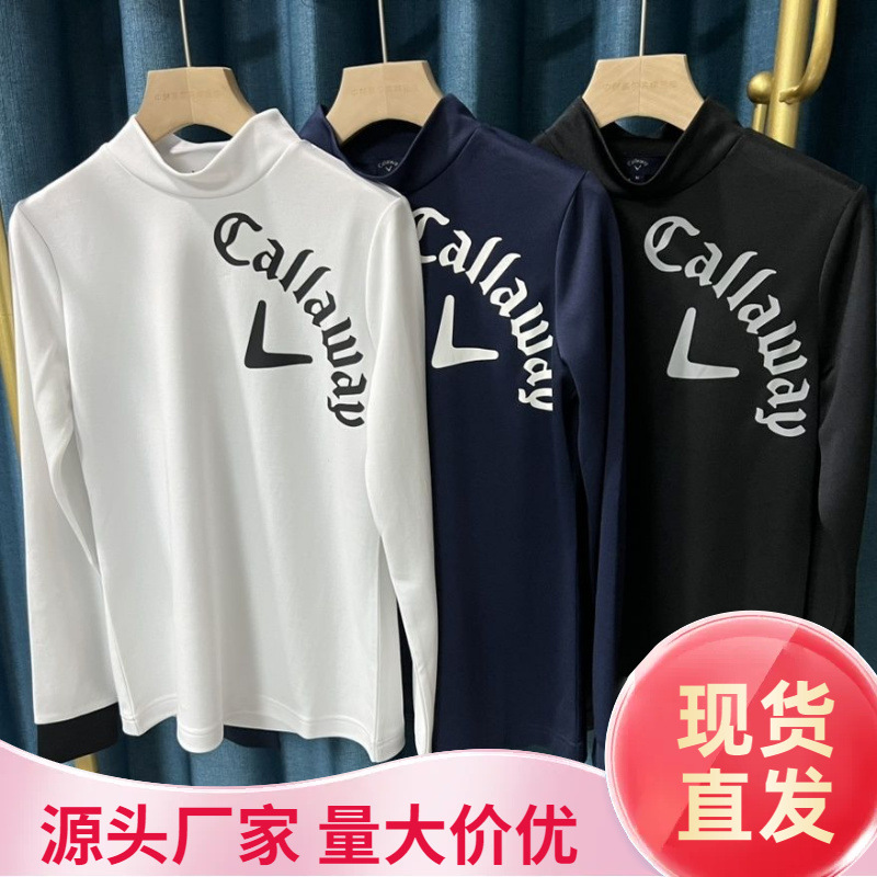 New Autumn and Winter Korean and Japanese Style Women's Long-Sleeve Golf Base Layer, Slim Fit, Can Be Worn Outside, Elastic, Quick-Dry, and Warm