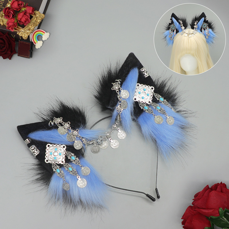 Hecho a mano de peluche lindo bestia oído Cosplay comic show punk diadema chica caliente tocado estilo europeo y americano accesorios para el cabello