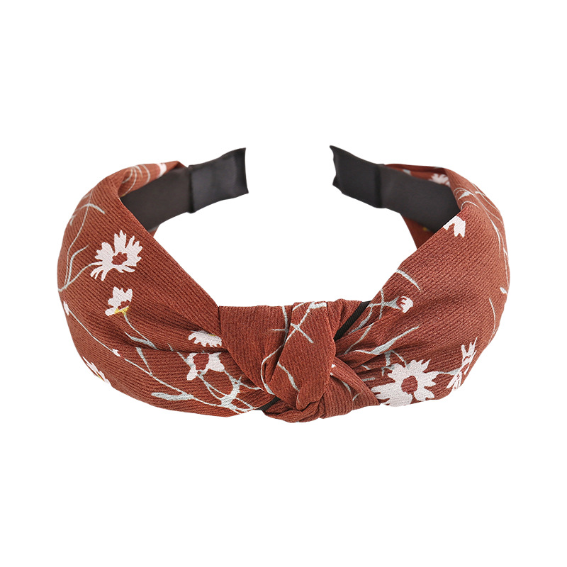 Directo de fábrica estilo coreano nuevo pelo accesorios tela Cruz anudada diadema mujeres deportes lavado fresco floral diadema