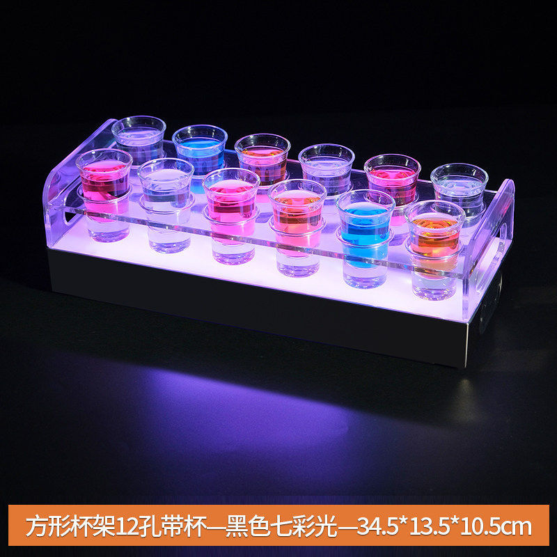 Estante para botellas de vino con iluminación LED, soporte para vasos de chupito, utensilios para beber en KTV, soporte para vasos de chupito, estante creativo y colorido para cócteles image 14